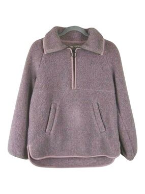Madewell 1/4 zip pullover sherpa long sleeve sweatshirt mauve womens small cozy